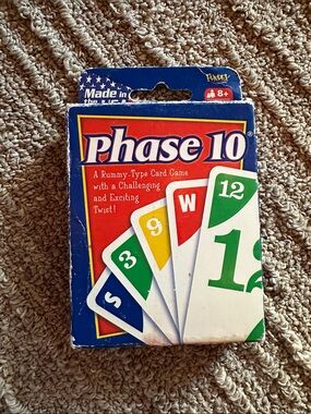 Phase 10 Card Game – Classic Blue Box, Multi-Color Cards